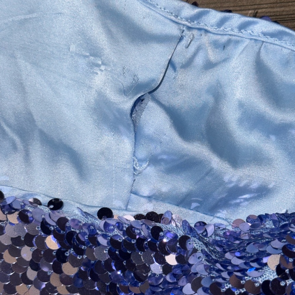 Bardot Blue Sequin One Shoulder Dress size 6/M - Picture 7 of 8